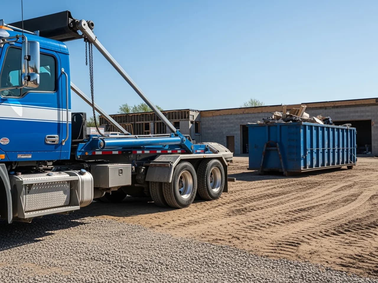 McCrackan roll-off truck on a clean jobsite