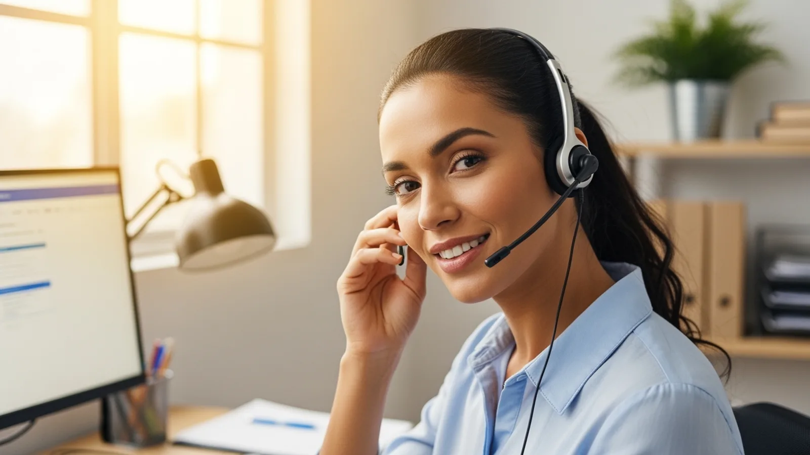 Customer speaking with dumpster rental support